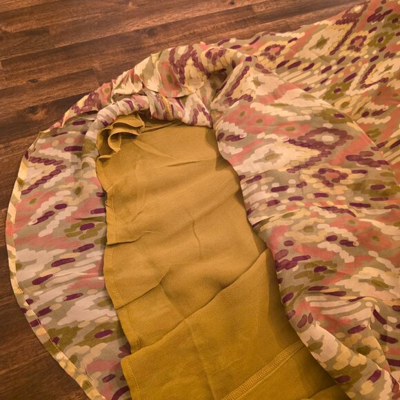 Velvet by Graham & Spencer Dress Womens Large Green Purple Ikat Abstract Maxi - Picture 13 of 15